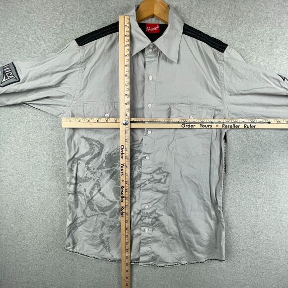 Vintage Metallica Shirt Mens Medium Large Gray Black Button Up Long Sleeve Rare - Picture 7 of 13